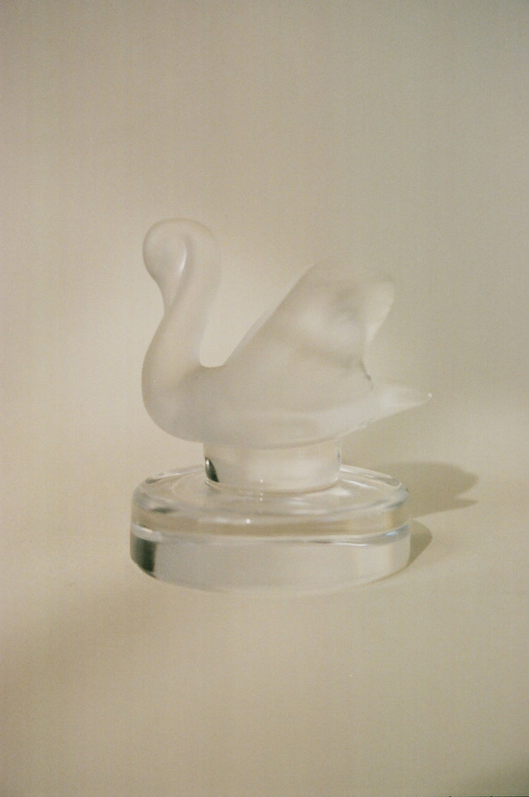 Petite Lalique Crystal Swan Paperweight