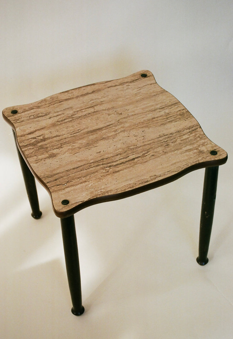 Laminate Travertine and Wood End Table - 3 Available