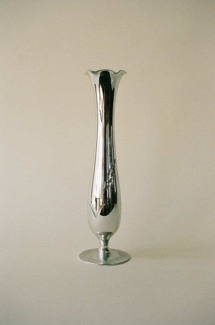 Vintage Hand-Blown Candlelite Crystal Bud Vase, 10"