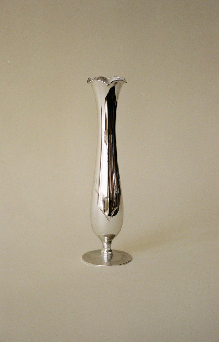 Vintage Hand-Blown Candlelite Crystal Bud Vase, 10"