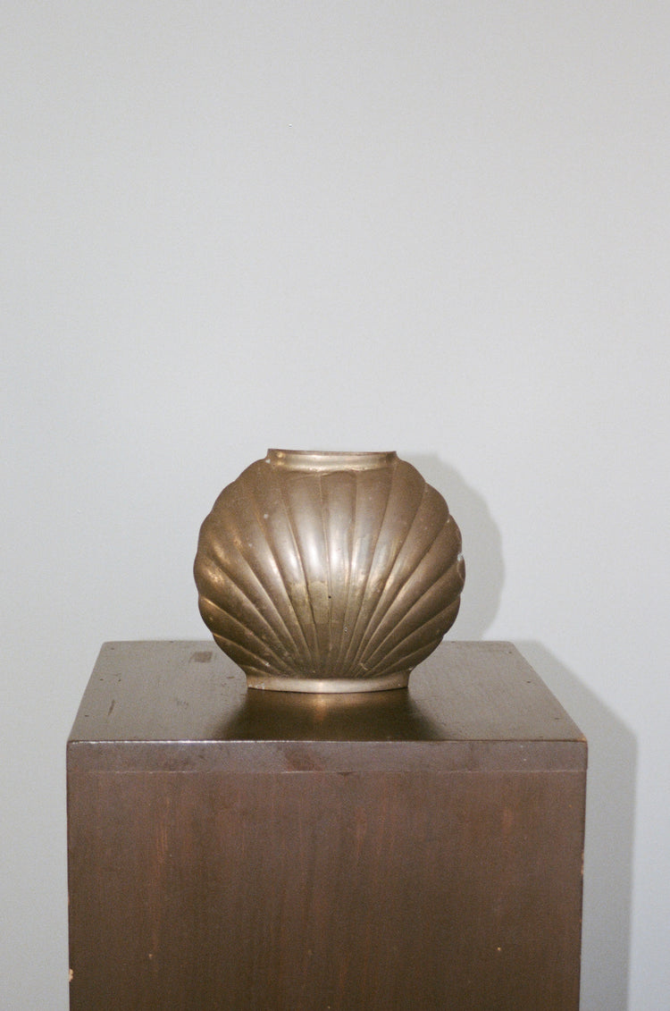 Patinated Brass Seashell Vase