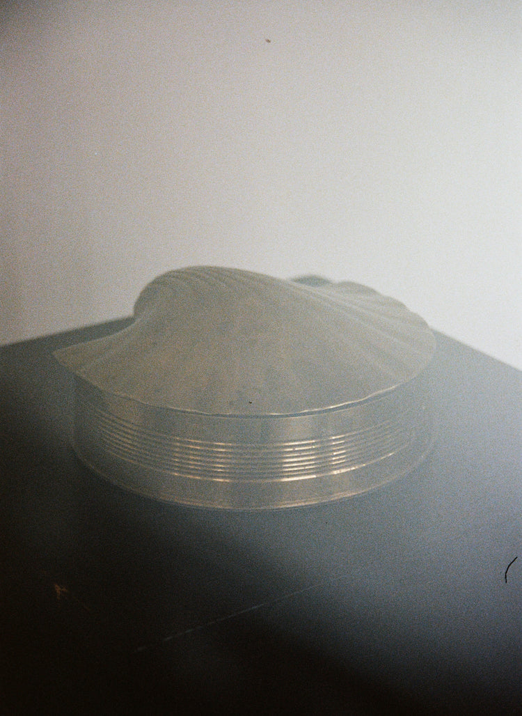 Vintage Brass Scallop Lidded Trinket Box