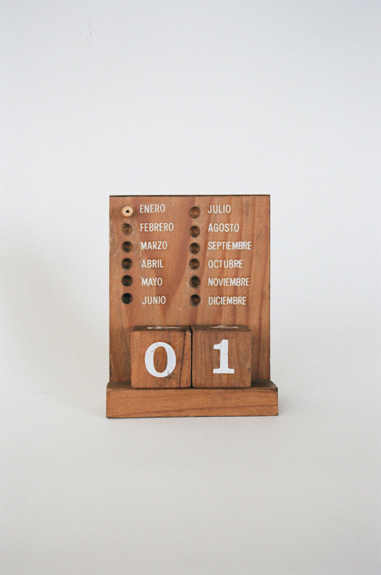 Perpetual Wooden Block Calendar