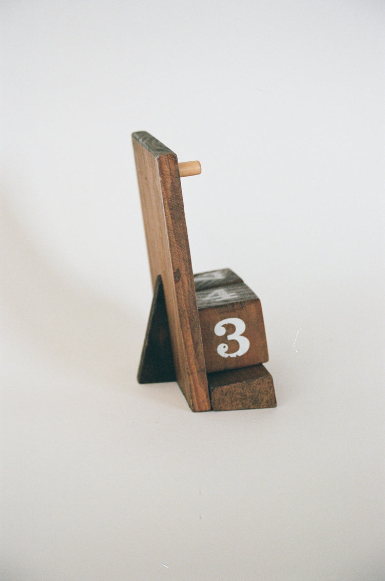 Perpetual Wooden Block Calendar