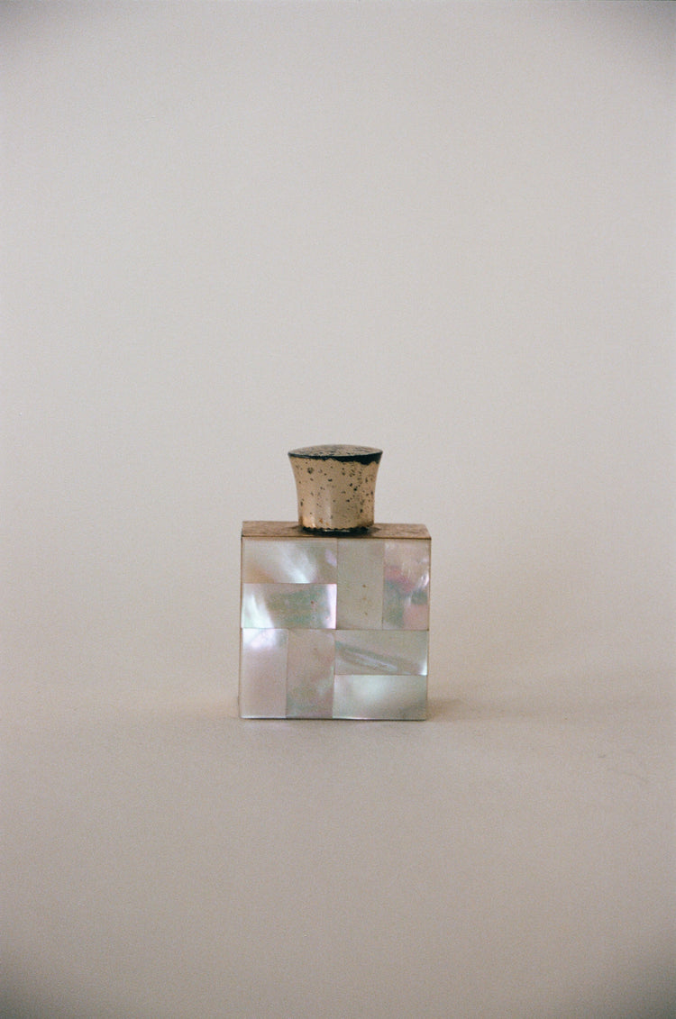 Petite Mother of Pearl Perfume Bottle with Patina