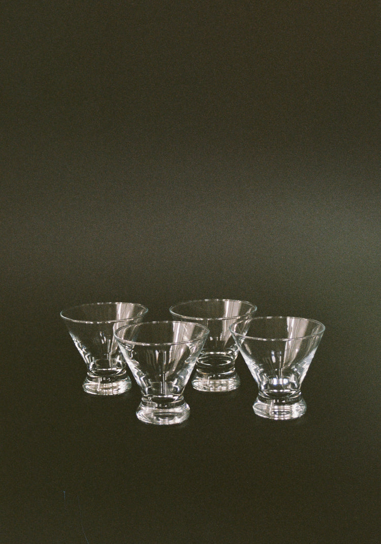 Sculptural Pedestal Glasses, Set of Four
