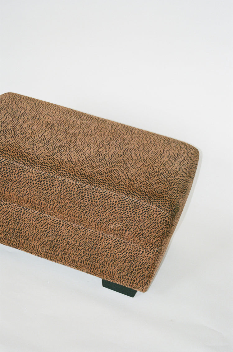 Leopard Print Ottoman with Block Legs