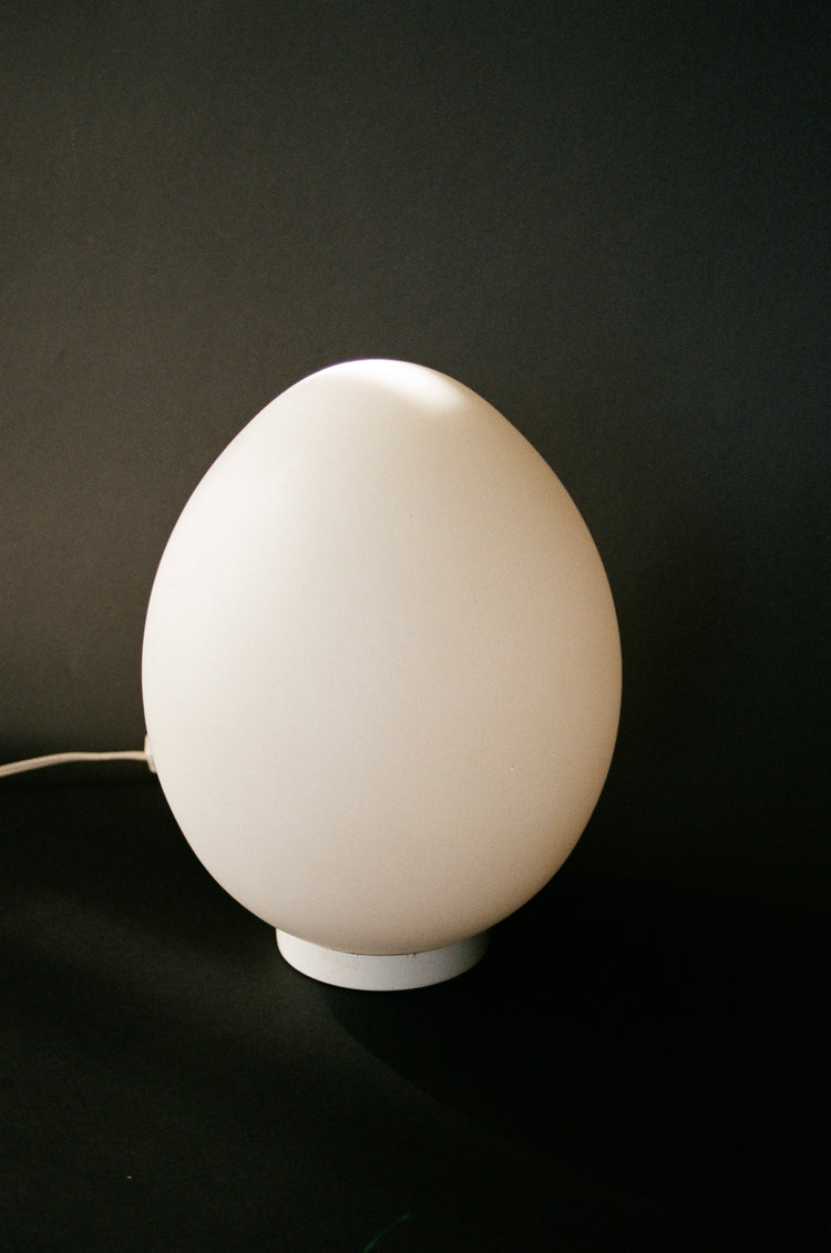 Vintage Opaline Glass Egg Lamp