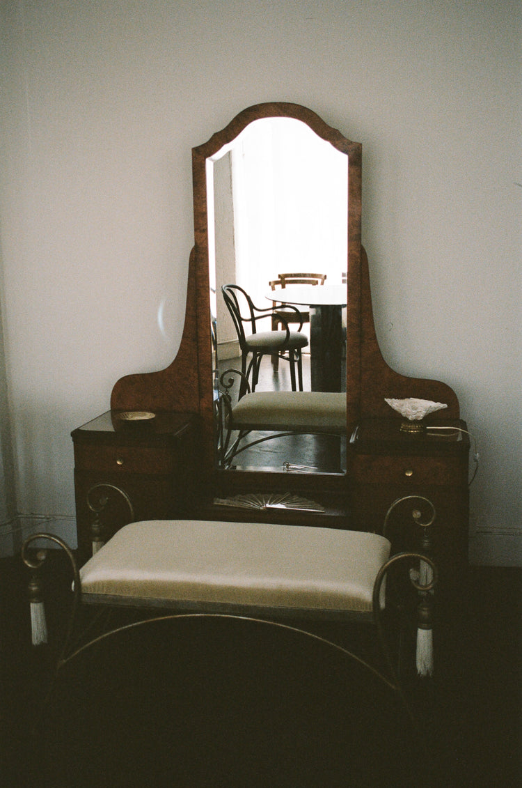 Art Deco Style Vanity Cabinet Console with Mirror