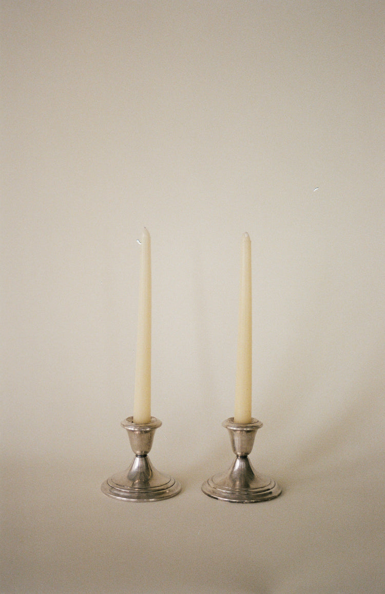 Pair of Vintage Godinger Silverplate Taper Candle Holders