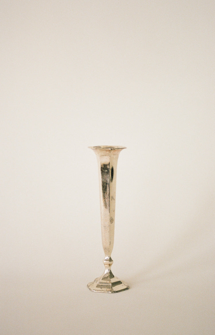 Vintage Petite Silverplate Trumpet Bud Vase