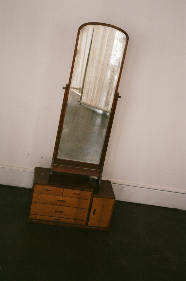Antique Dressing Mirror with Drawers