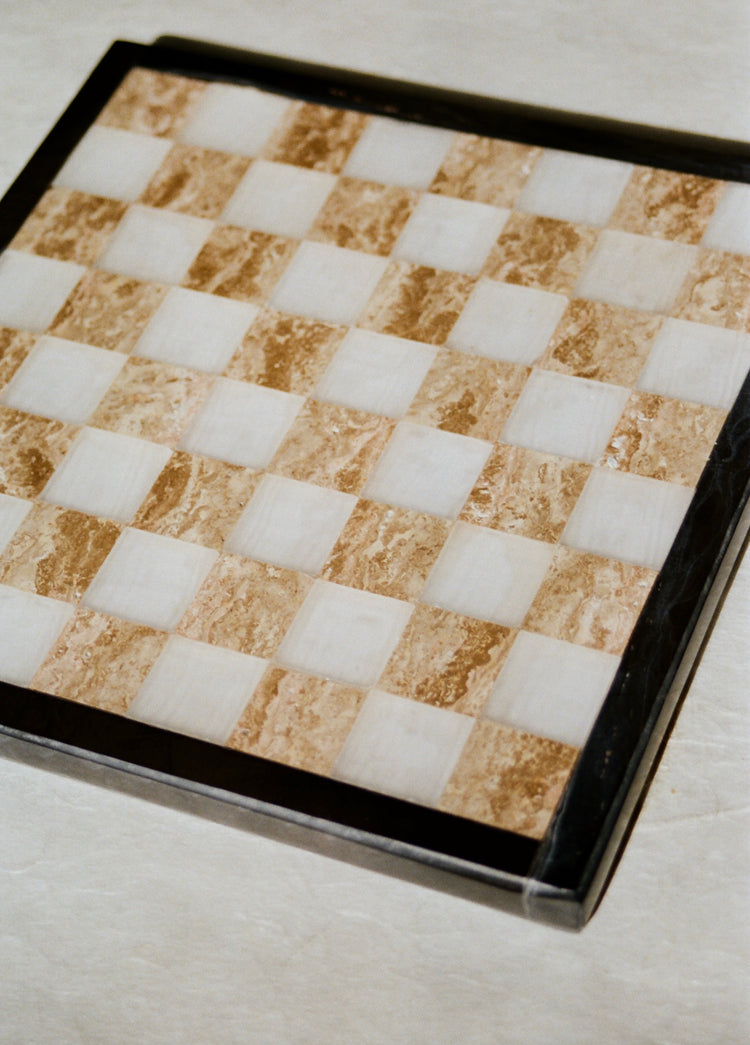 Petite Handcrafted Checkered Onyx Tray