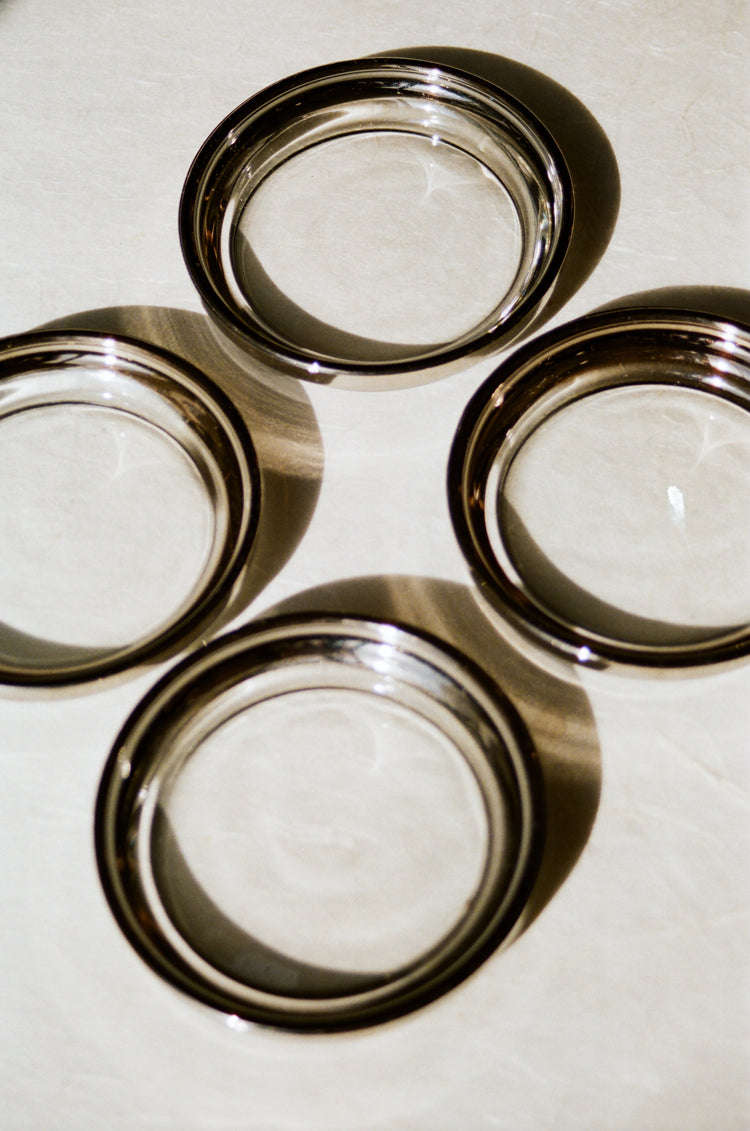 Vintage Glass Coaster Set of Four