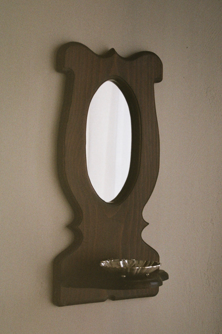 Antique Wooden Mirror and Wall Shelf - Two Available