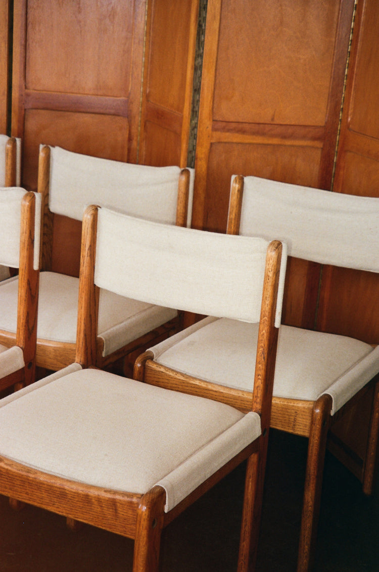 Vintage Oak Dining Chairs Set of 6