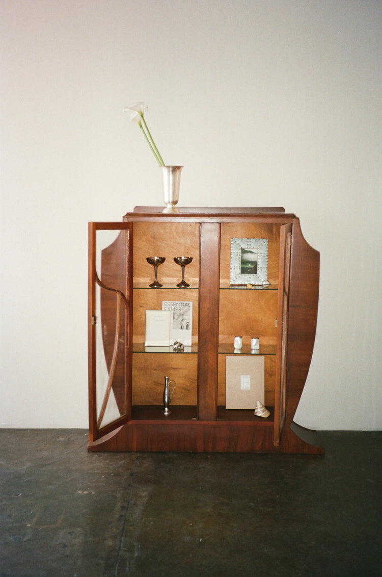 Art Deco Walnut Display Cabinet