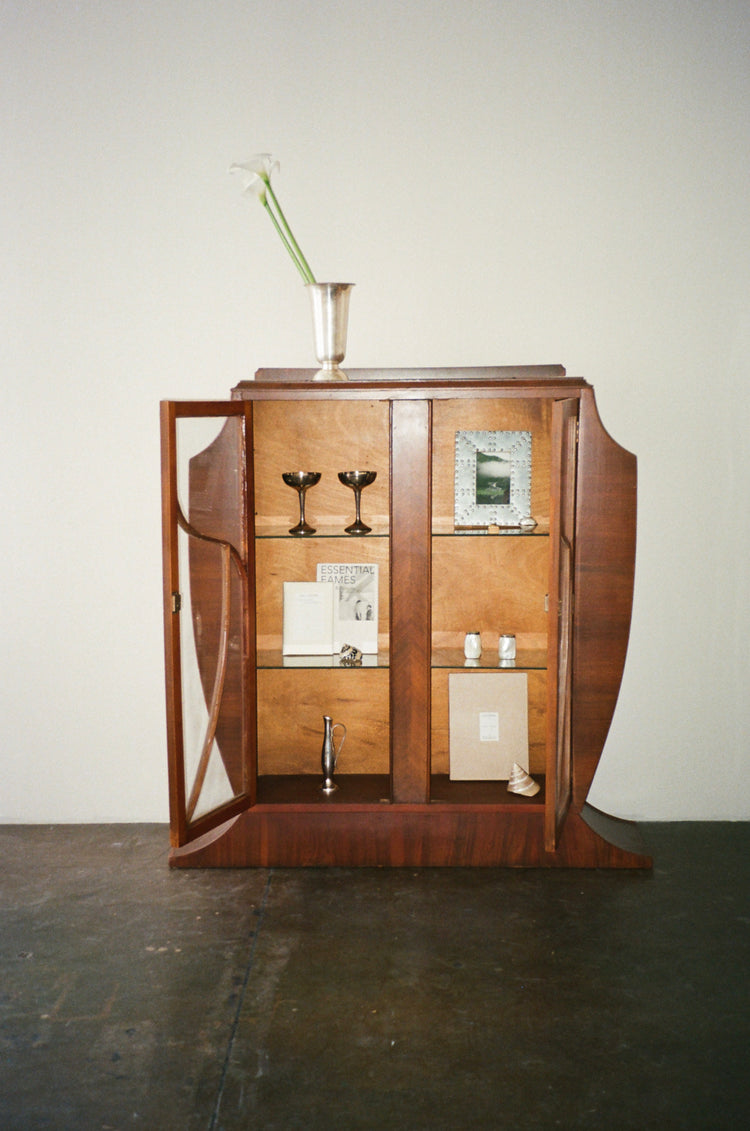 Art Deco Walnut Display Cabinet