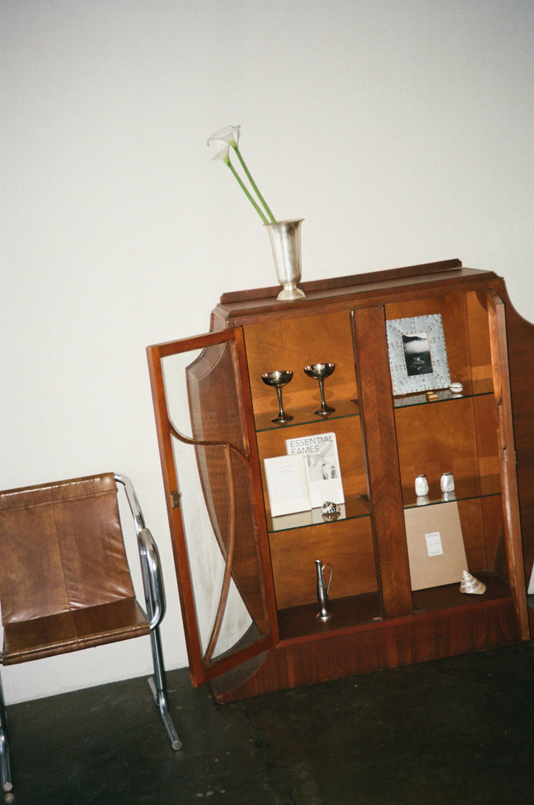 Art Deco Walnut Display Cabinet