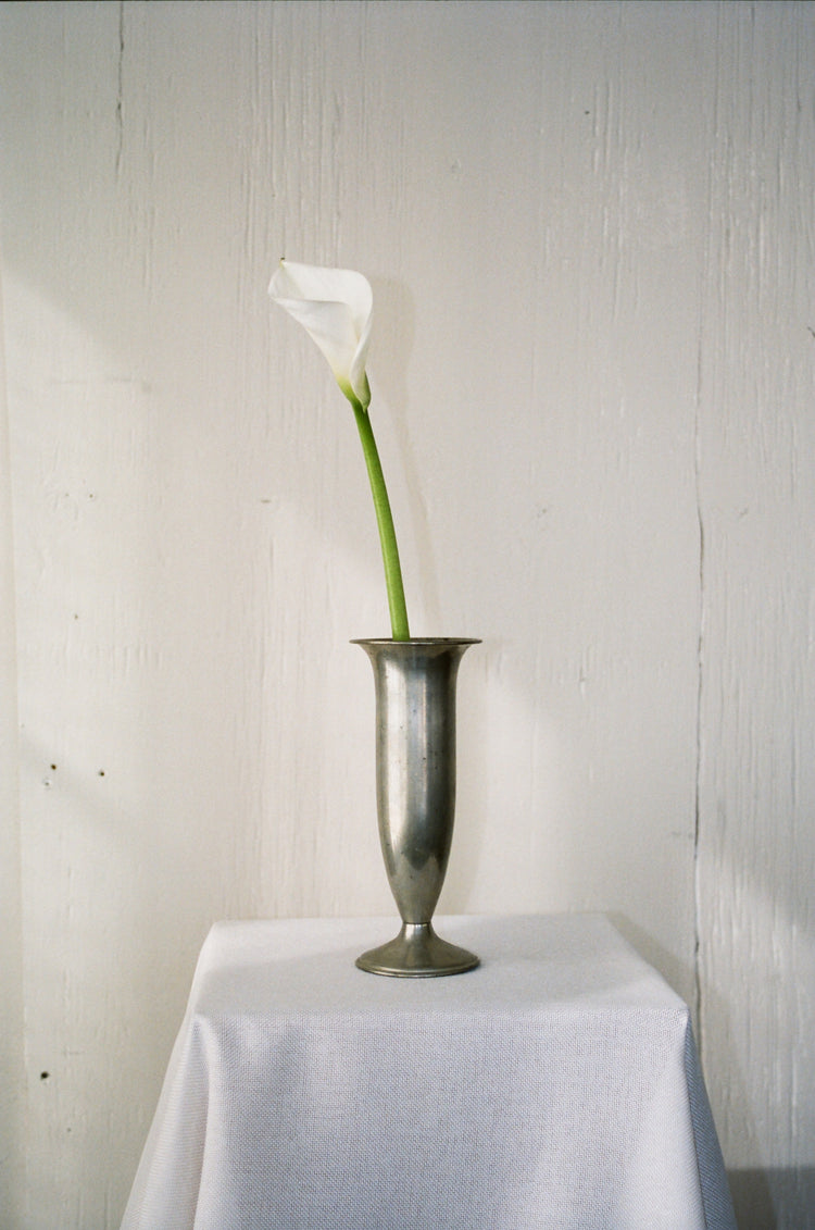 Vintage Pewter Bud Vase with Patina