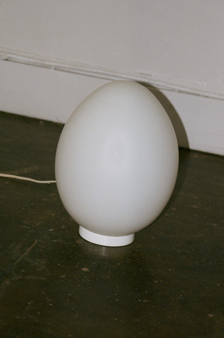 Vintage Opaline Glass Egg Lamp