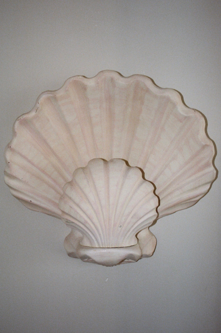 Vintage Pair of 90's Seashell Sconces