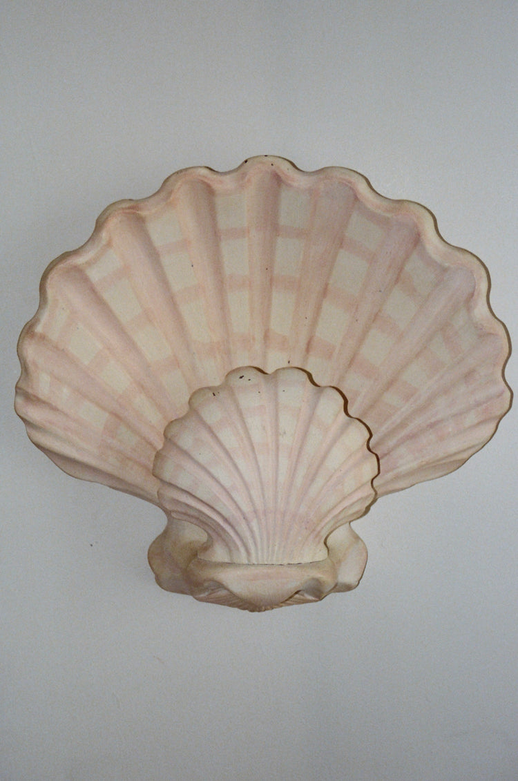 Vintage Pair of 90's Seashell Sconces