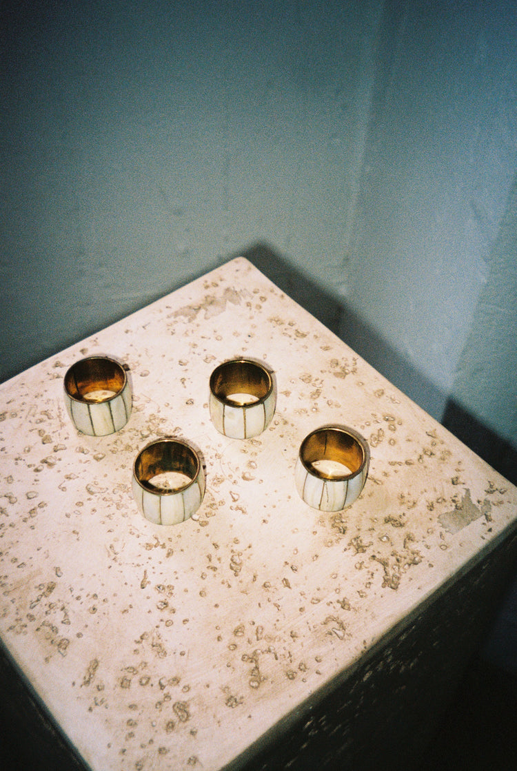 Vintage Set Mother of Pearl Napkin Ring Holders