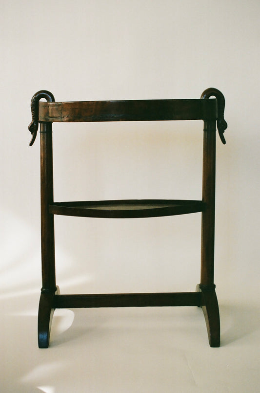 Antique Swan Motif Bedside Table