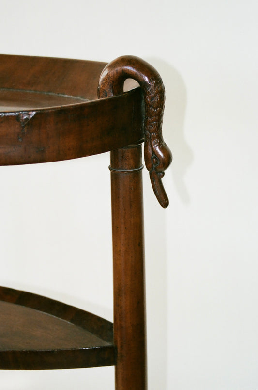 Antique Swan Motif Bedside Table