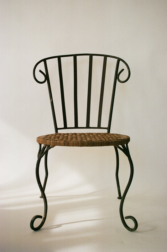 Wrought Iron and Rattan Chair - 2 Available