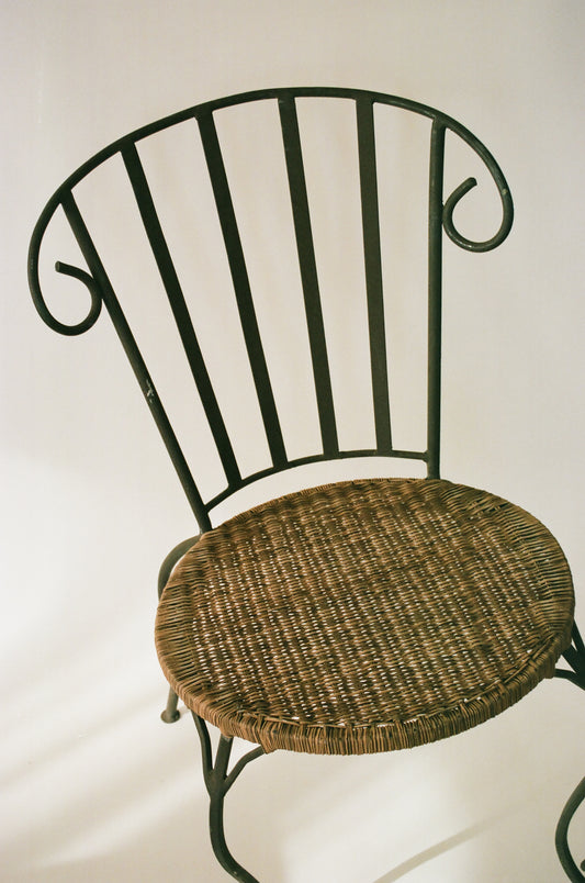 Wrought Iron and Rattan Chair - 2 Available