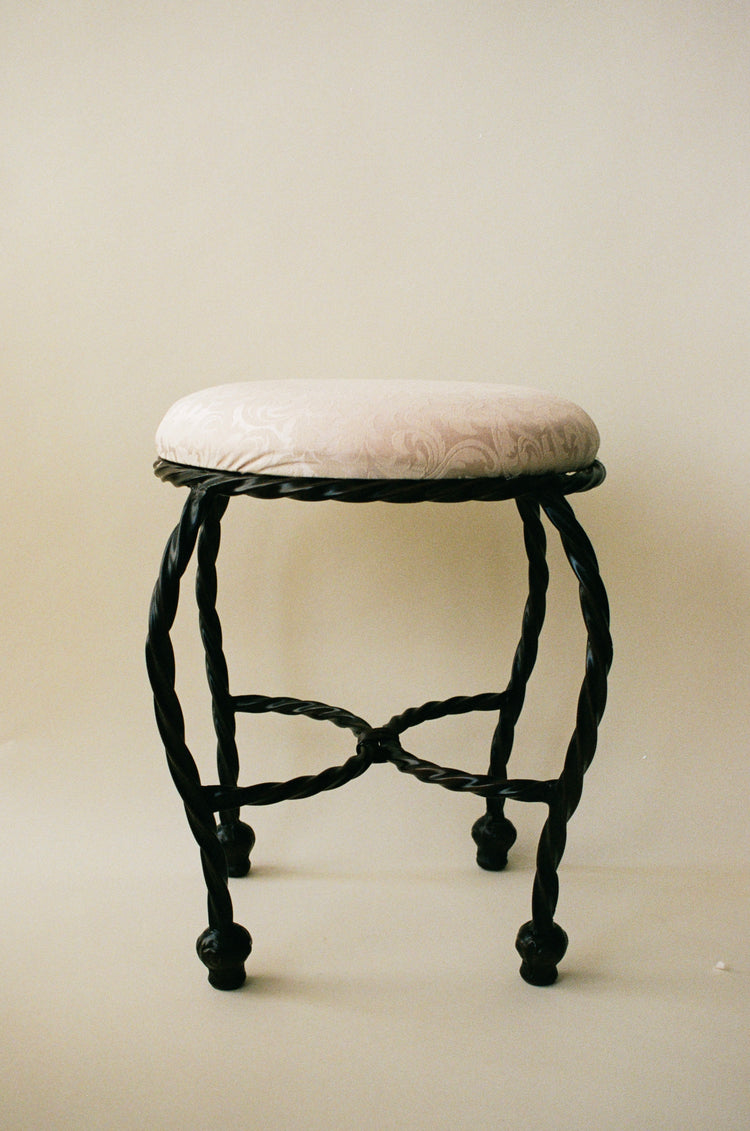 Contemporary Tassel Motif Accent Stool
