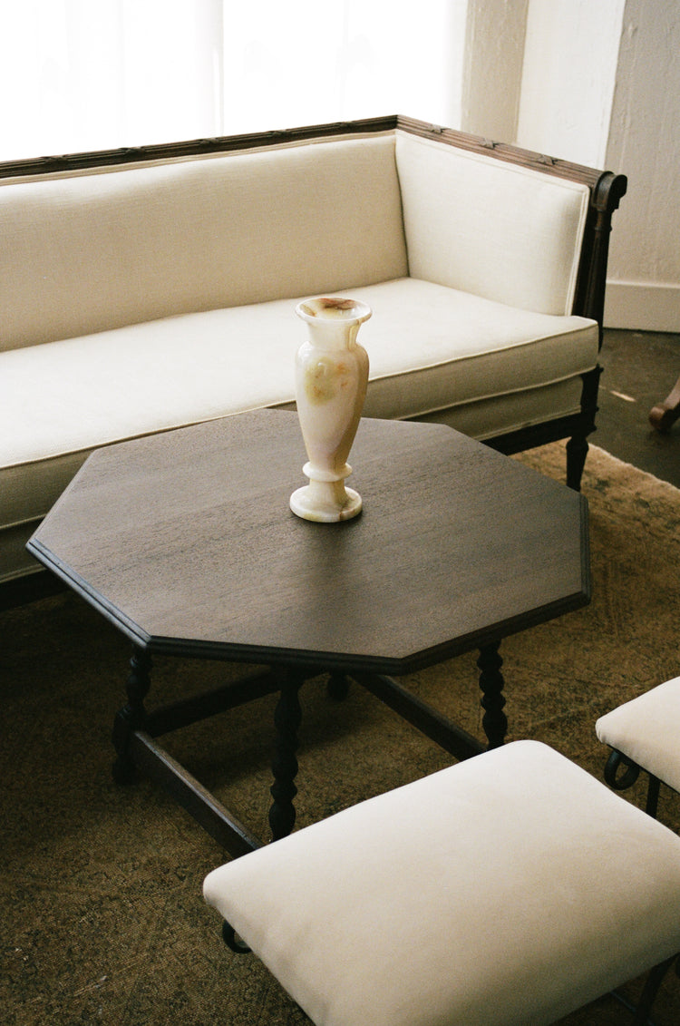 Antique Hexagonal Wood Coffee Table