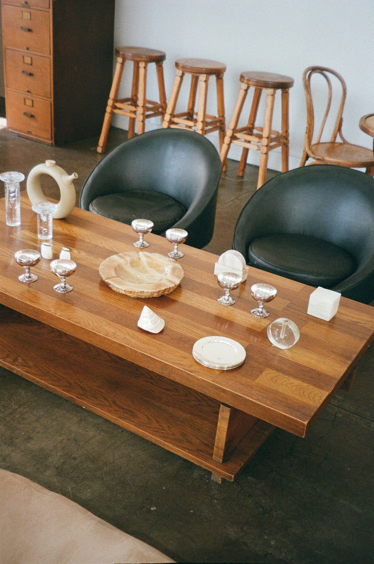 Vintage Trestle Wood Coffee Table by Lane