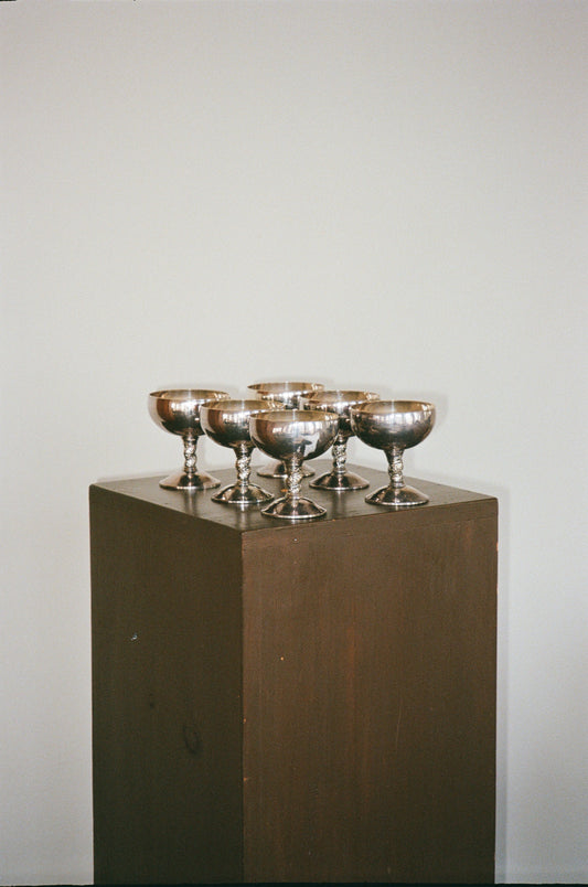 Vintage Set of 6 Silver Plated Goblets