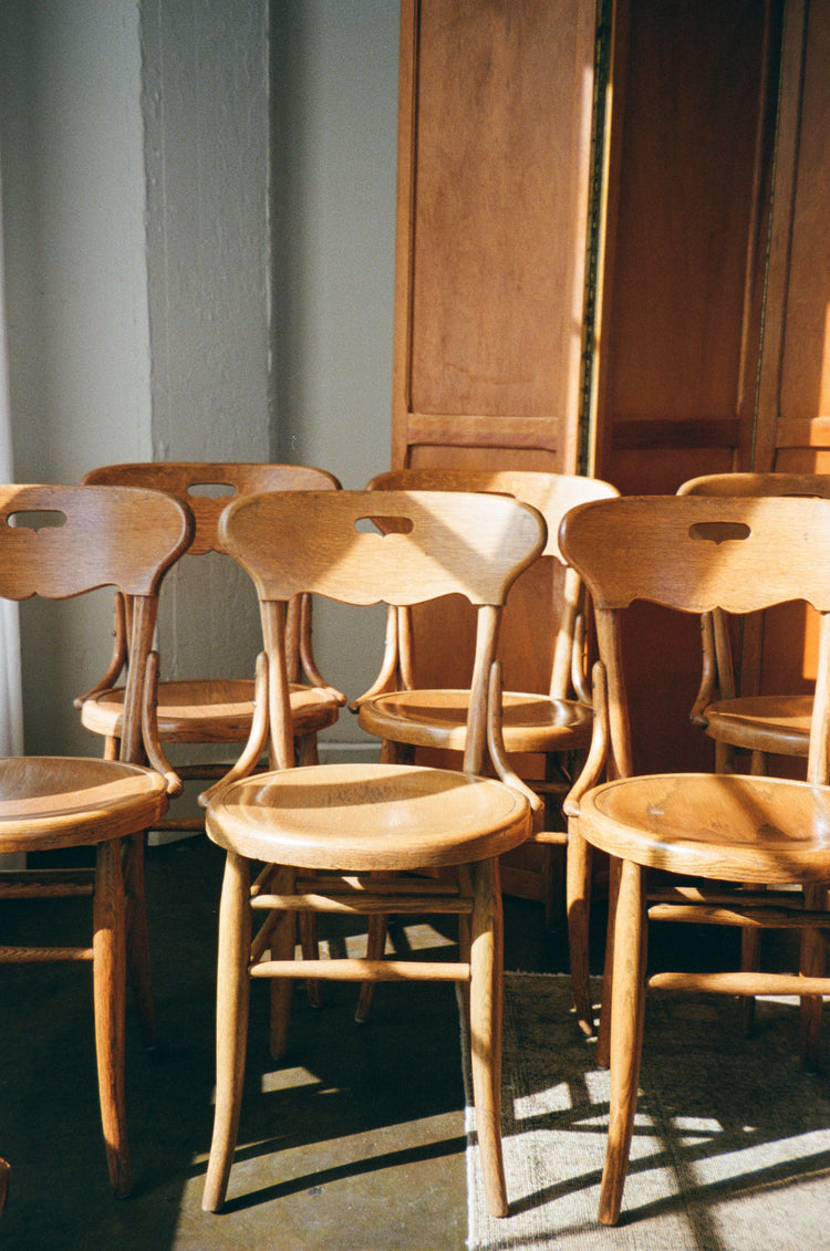 Antique Oak Dining Chairs Set of 6