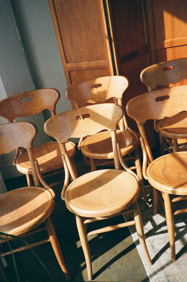 Antique Oak Dining Chairs Set of 6