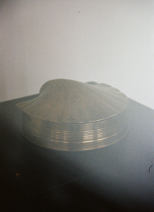 Vintage Brass Scallop Lidded Trinket Box