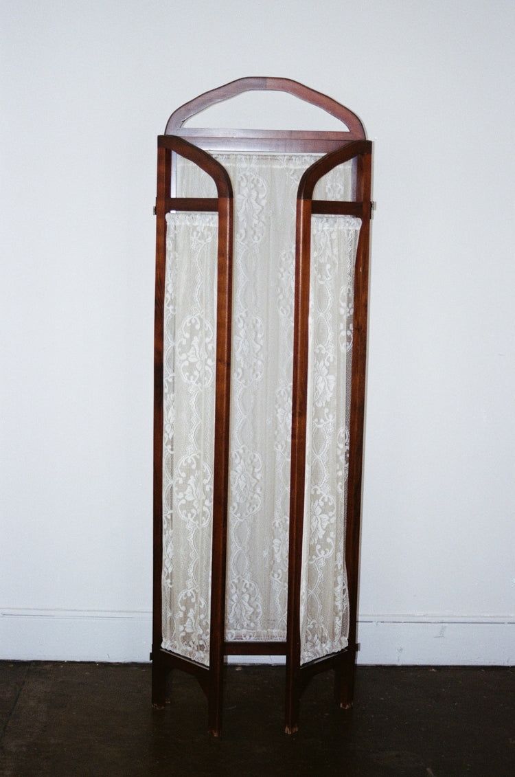 Antique Wood Lace Privacy Screen