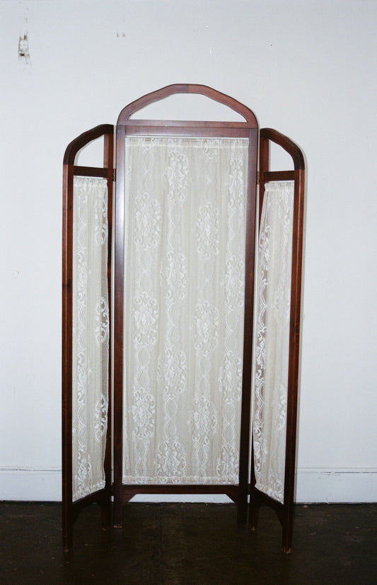Antique Wood Lace Privacy Screen