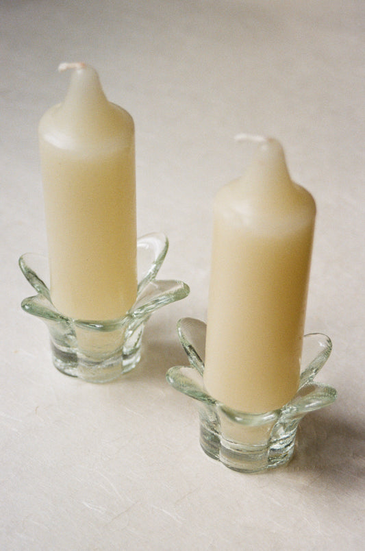 Pair of Petite Floral Motif Candle Holders
