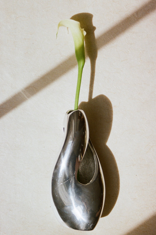 Twisted Chrome Bud Vase