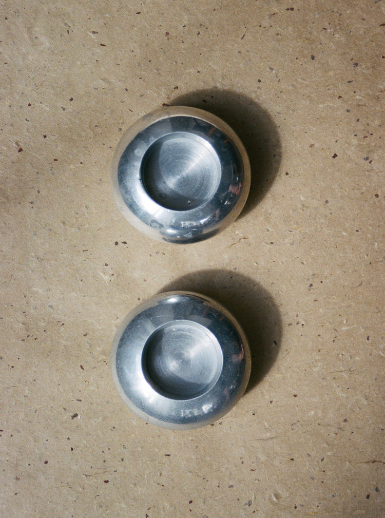 Pair of Aluminum Tea Light Candle Holders