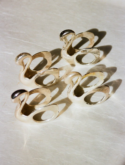 Swan Napkin Ring Holders Set of 4