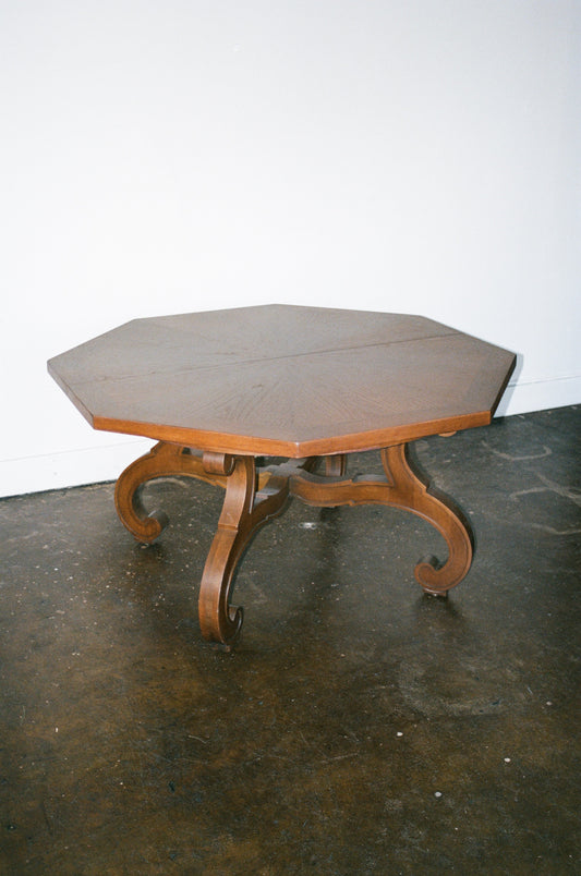 Vintage Walnut Octagonal Dining Table by Drexel