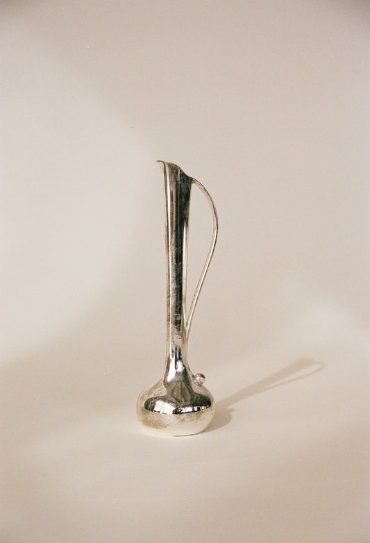 Petite Silver Plated Bud Vase with Patina