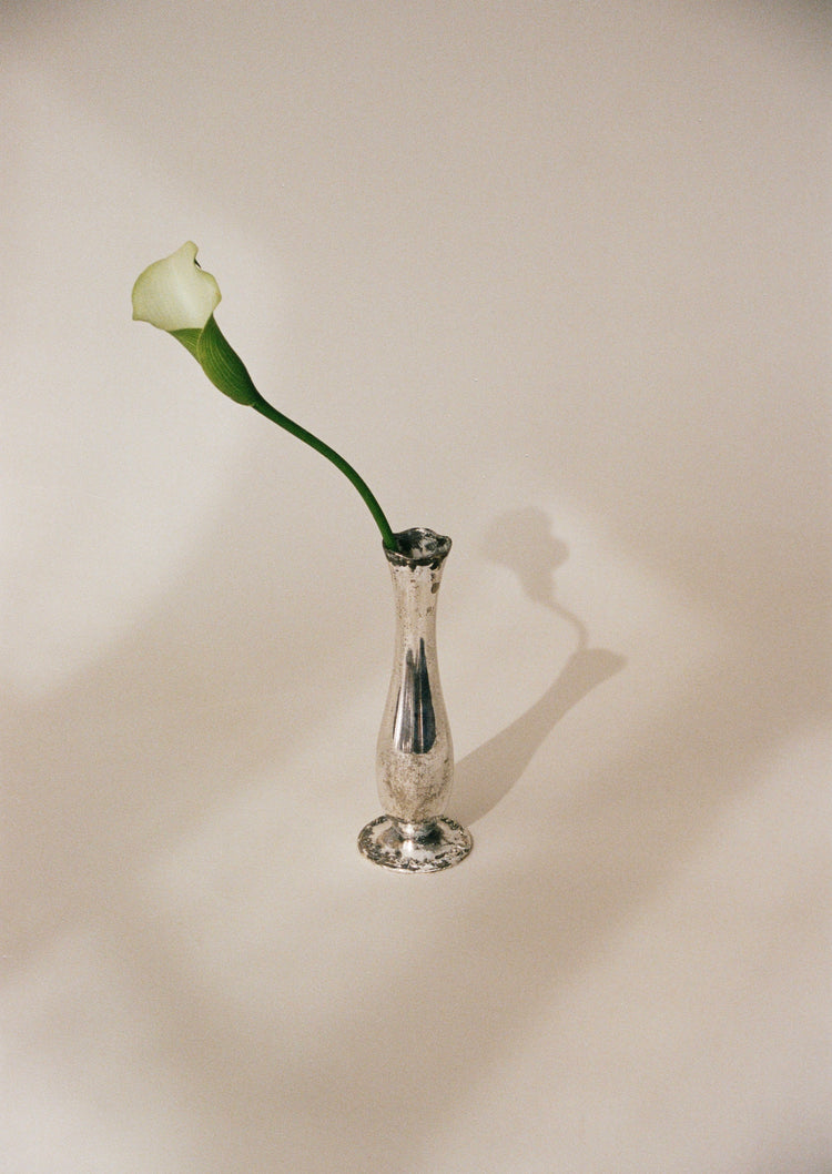 Petite Scalloped Bud Vase with Patina