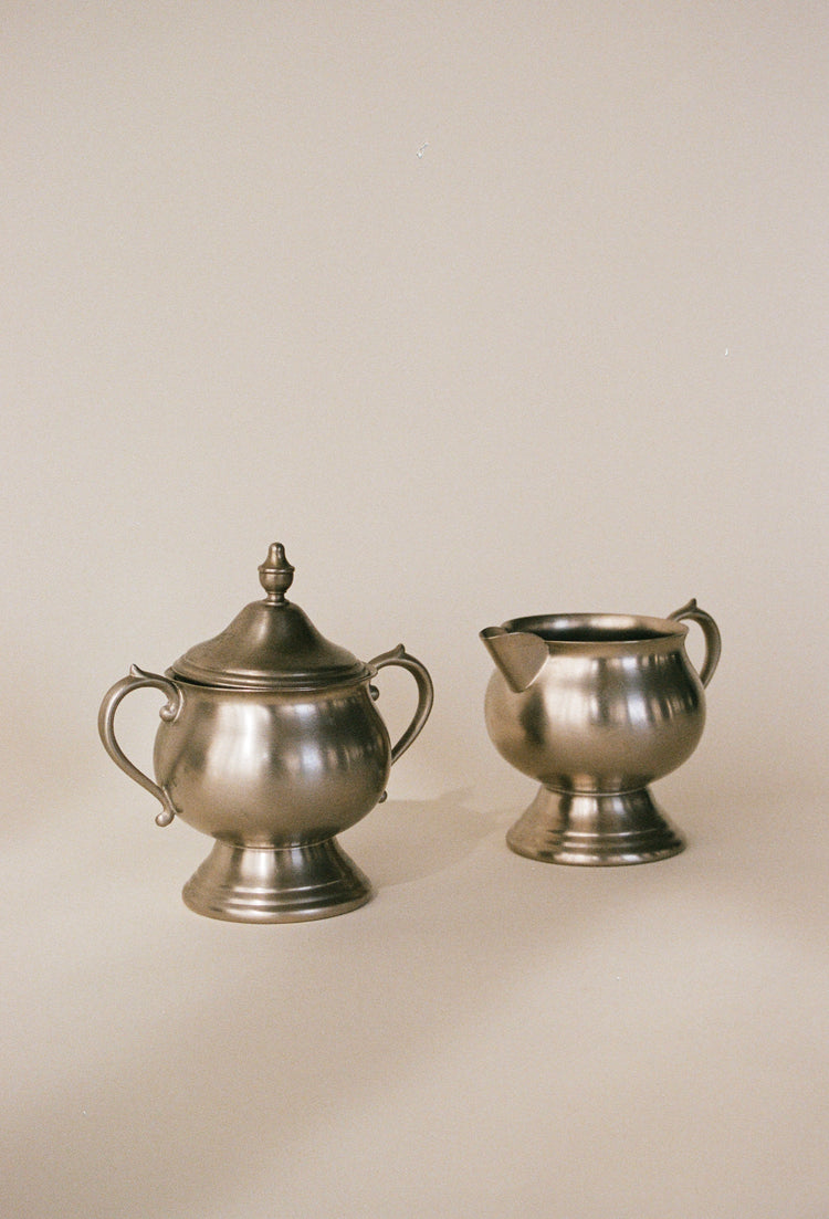 F.B. Rogers Pewter Cream and Sugar Set