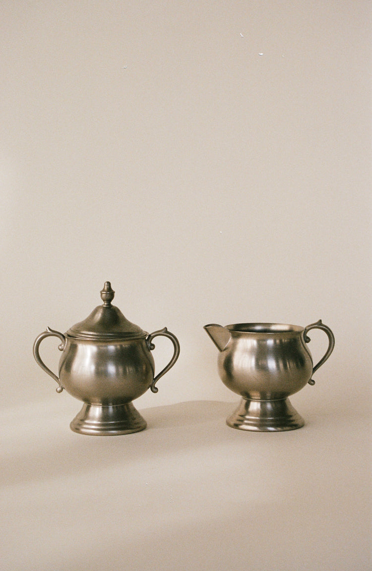F.B. Rogers Pewter Cream and Sugar Set
